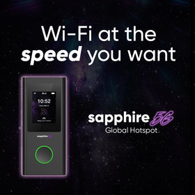 TravelWiFi Sapphire 5G connected to multiple devices, stable sharing.