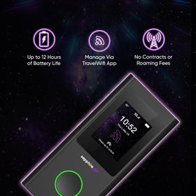 TravelWiFi Sapphire 5G SIM tray open, quick local SIM access.