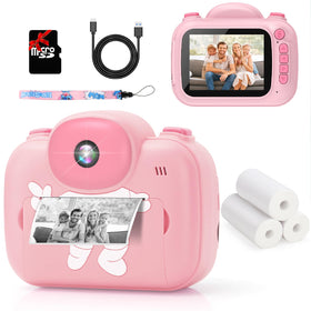 Trayoo kids camera front pink, easy-grip design for little photographers.