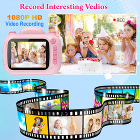 Trayoo kids camera printing action, instant B&W prints in one second.