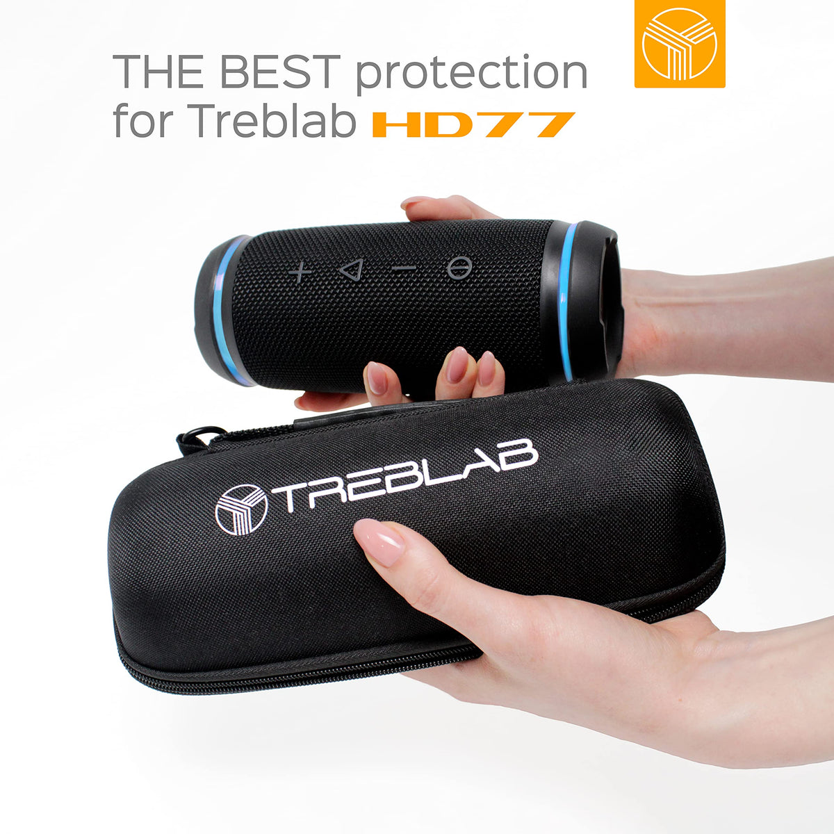 TREBLAB CB-77 next to ruler to show size compatibility and informed purchase decision