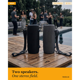TREBLAB HD-Max rugged design ready for camping