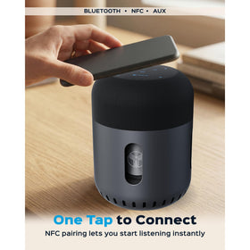 TREBLAB HD-360 Pro with included USB-C and AUX cables for versatile connectivity out of box