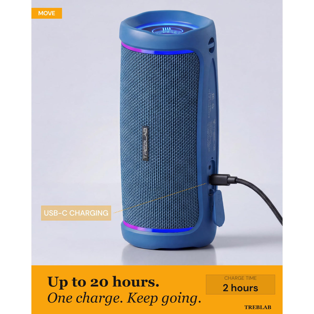 TREBLAB HD77 Bluetooth 5.0 with long-range connection up to 100 ft.