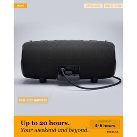 TREBLAB HD-Max bass-driver-closeup emphasizes deep bass and full-range audio