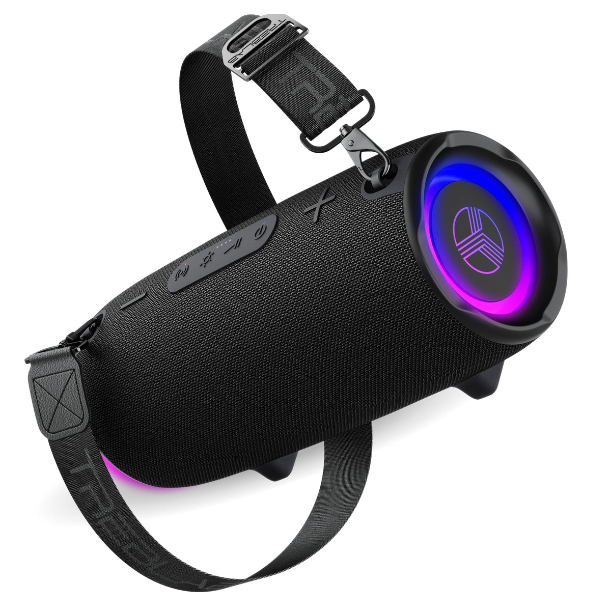 TREBLAB HD-Max front view highlights 60W power for outdoor listening