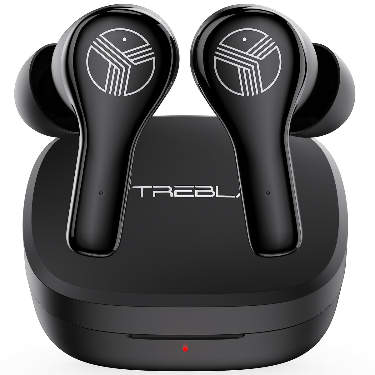 TREBLAB WX8 earbuds in-ear setup delivering immersive sound for workouts.