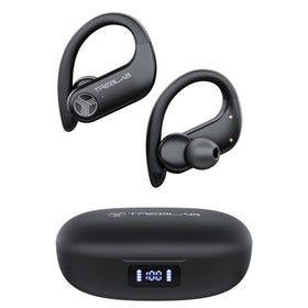 TREBLAB X3 Pro case and earbuds charging, ideal for travel and long sessions.