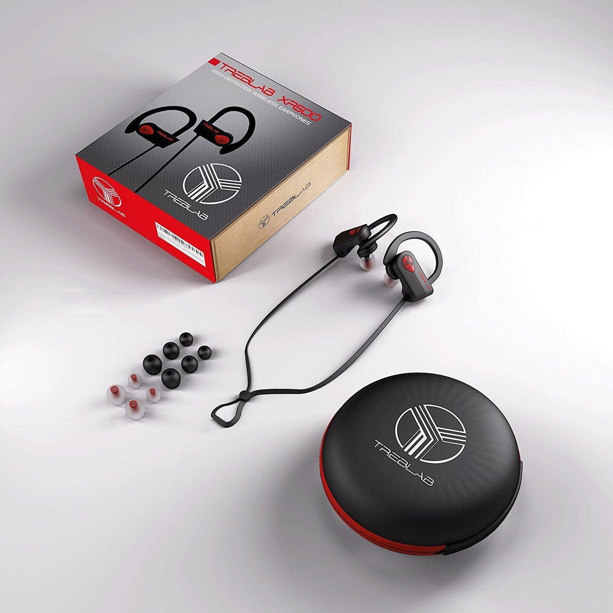 TREBLAB XR500 built-in mic and controls for clear calls on the go.