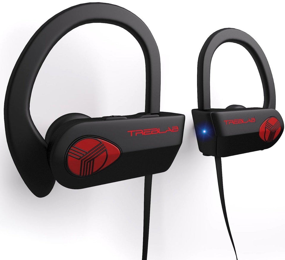 TREBLAB XR500 true HD sound with crisp treble and strong bass for workouts.