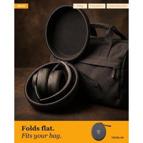 TREBLAB Z2 lightweight foldable design for easy travel and storage.