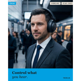 TREBLAB Z7-Pro Bluetooth 5.3 with stable multipoint for seamless switching.
