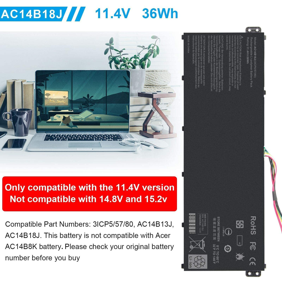 TREE.NB AC14B18J internal 6-cell design for balanced power delivery