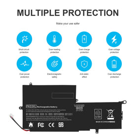 TREE.NB battery for HP PK03XL in-use on laptop showing extended unplugged use