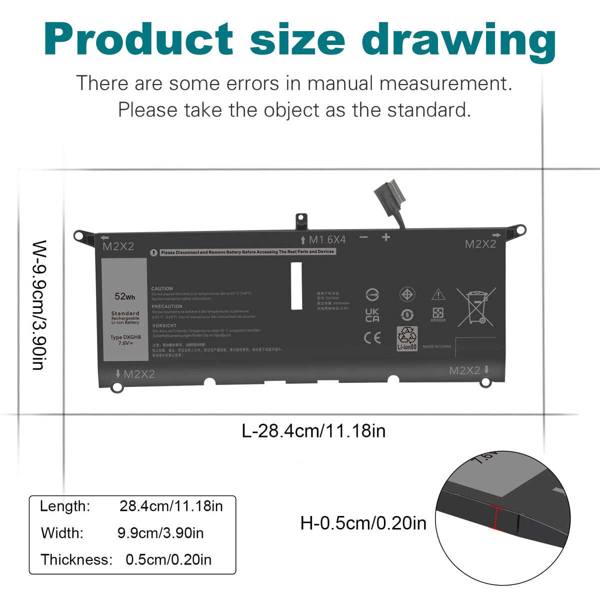 TREE.NB DXGH8 battery for Inspiron 5390 inside cells, delivering steady power