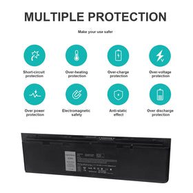 Compatibility labels on TREE.NB battery for Dell Latitude E7240/E7250.