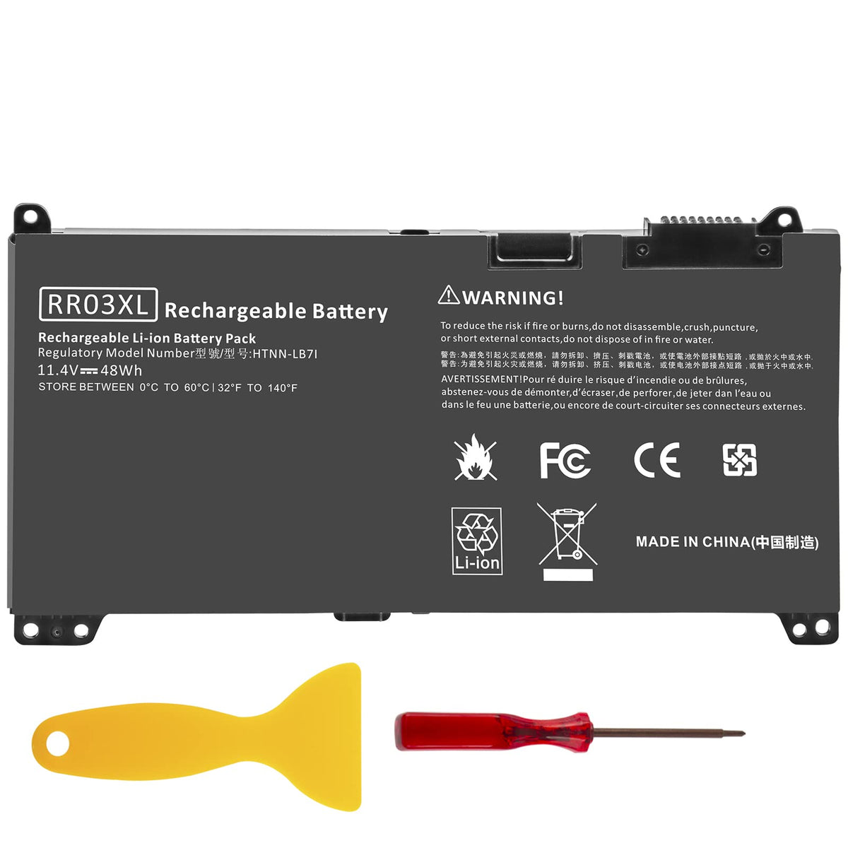 TREE.NB RR03XL battery front view for HP ProBook delivers dependable power.
