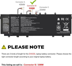 TREE.NB spare battery for HP Spectre x360, lithium 4-cell efficiency optimized.