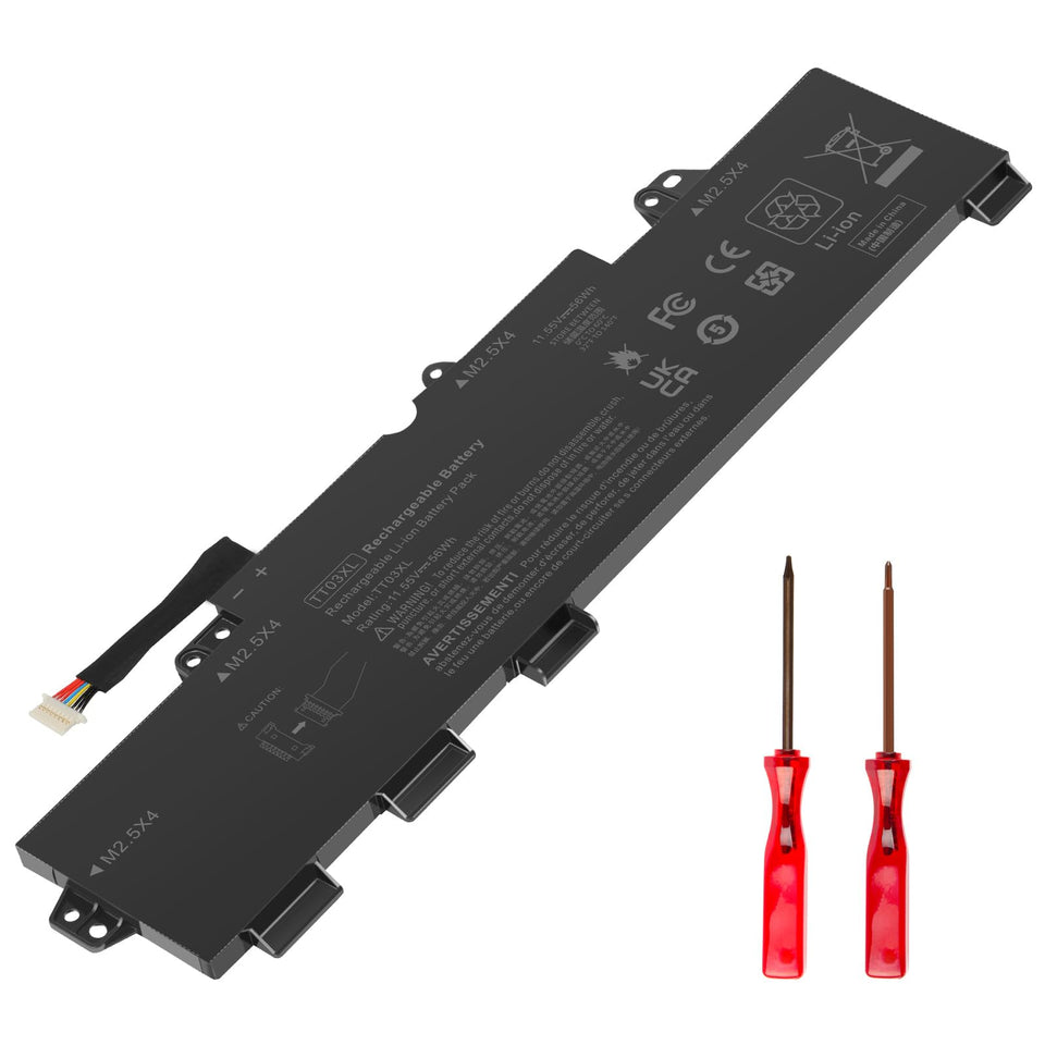 TREE.NB TT03XL battery front view for HP EliteBook and ZBook laptops, reliable daily power.