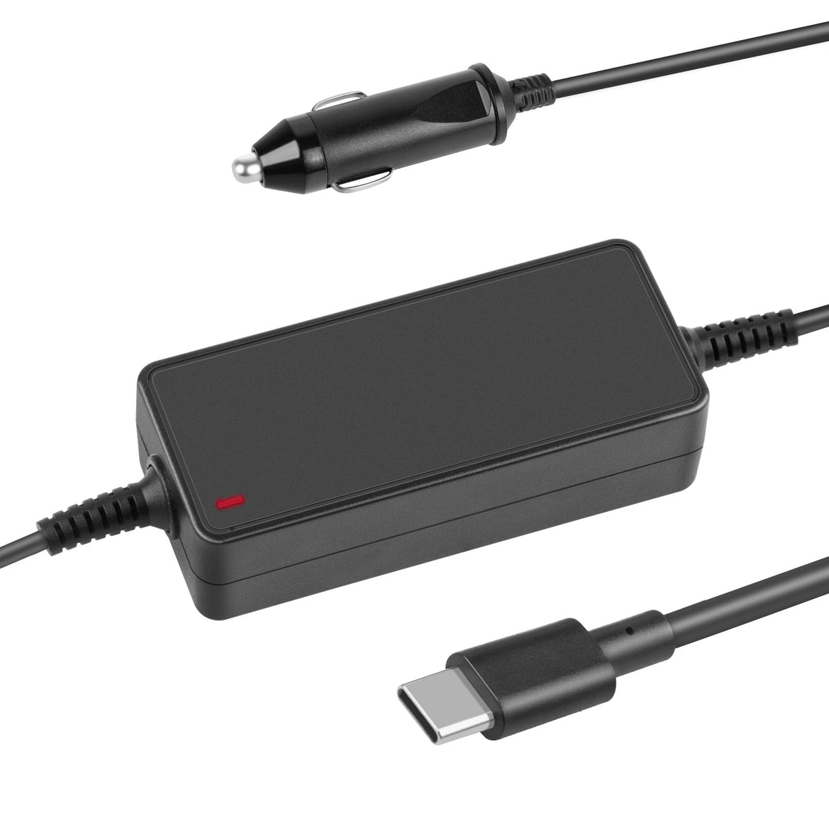 TREE.NB 90W USB-C laptop car charger powering a laptop on the road