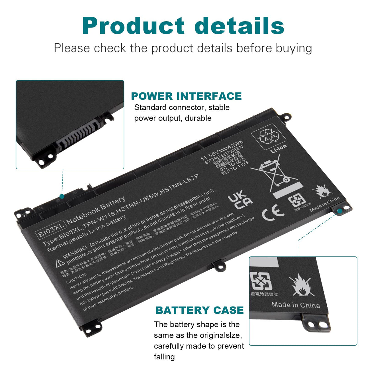 TREE.NB BI03XL battery for HP Stream 14ax enables unplugged productivity longer.