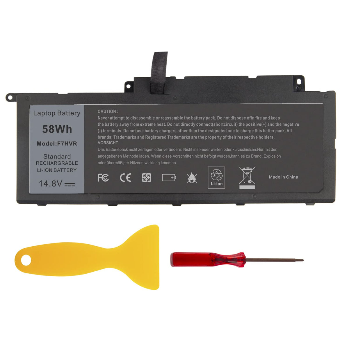 TREE.NB front view of replacement battery showing model and fit benefits