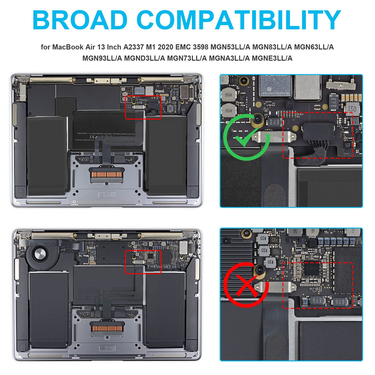 TREE.NB sticker with part numbers to confirm compatibility and avoid errors