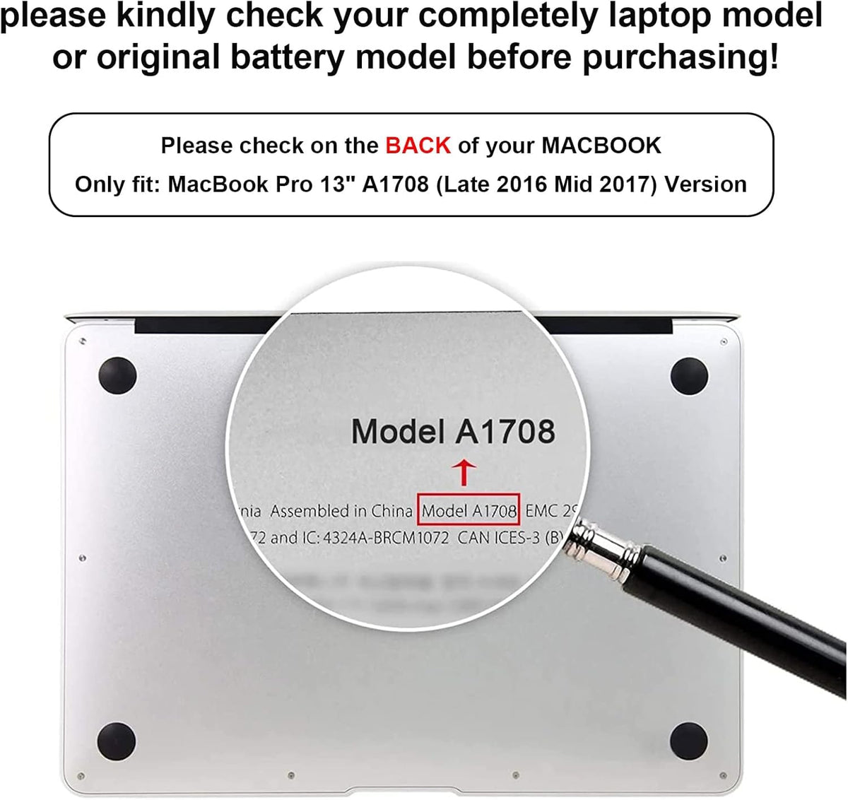TREE.NB battery beside ruler showing compact size and exact fit for 13-inch MacBooks