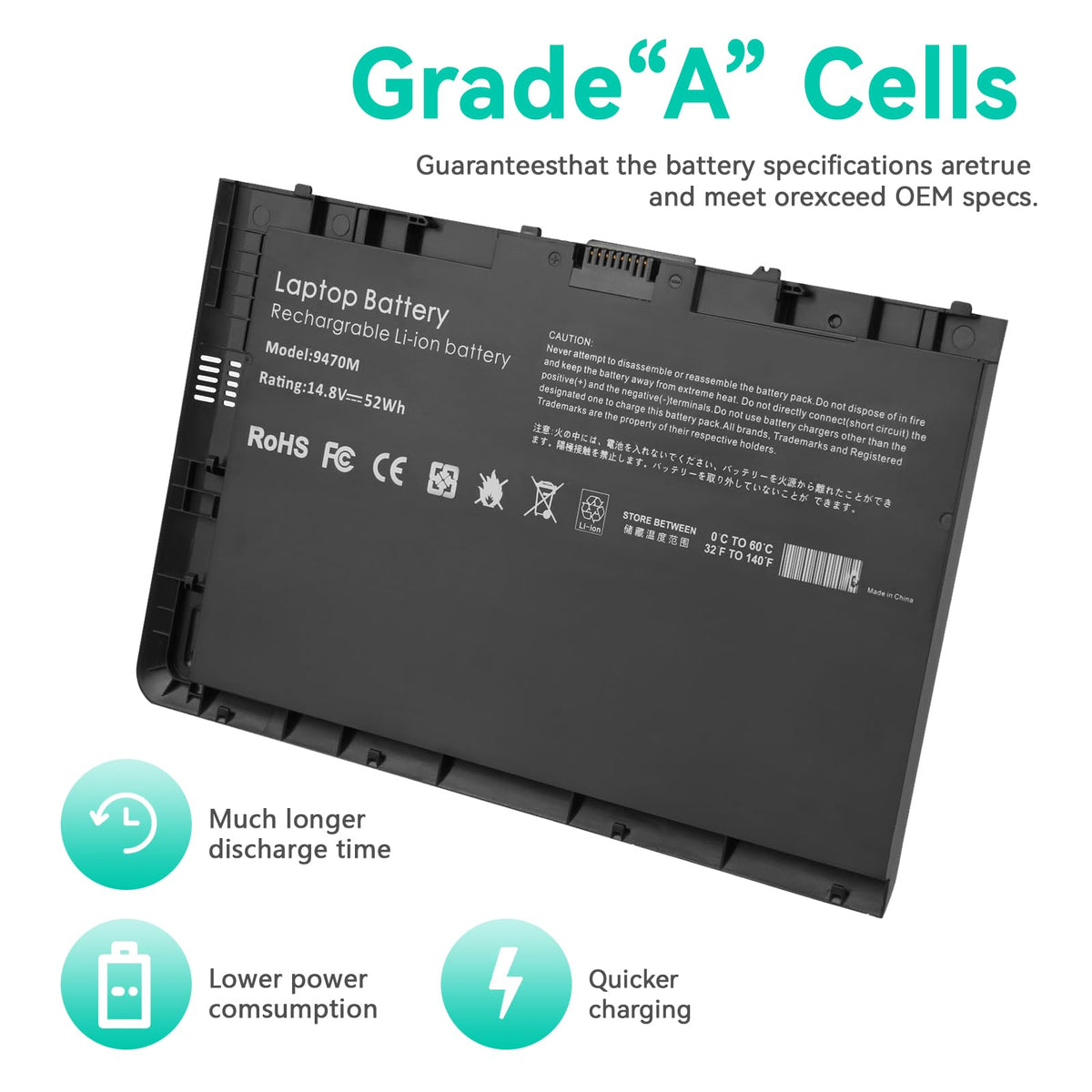 TREE.NB BT04XL laptop battery for HP EliteBook Folio 9480 ensures extended usage for meetings.
