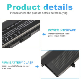 TREE.NB high-capacity battery for Dell Inspiron 1545, top-label view, extended life.