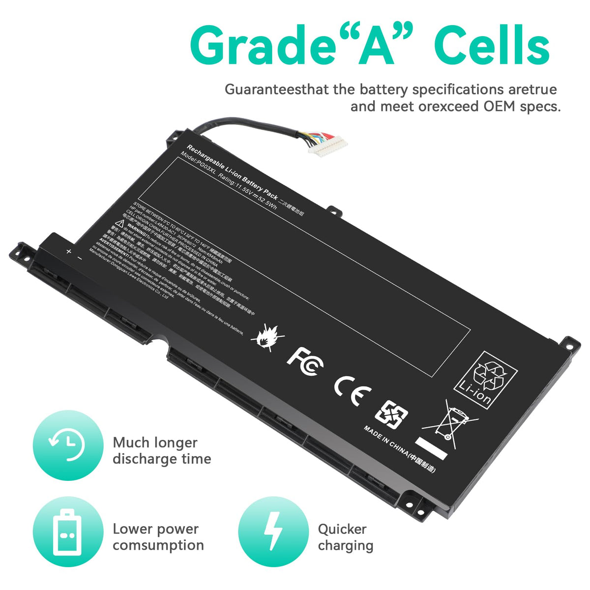 TREE.NB PG03XL serial label confirms compatibility with HP Pavilion