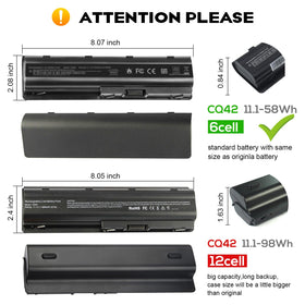 TREE.NB replacement battery HP 593553-001 front label verifies model accuracy.