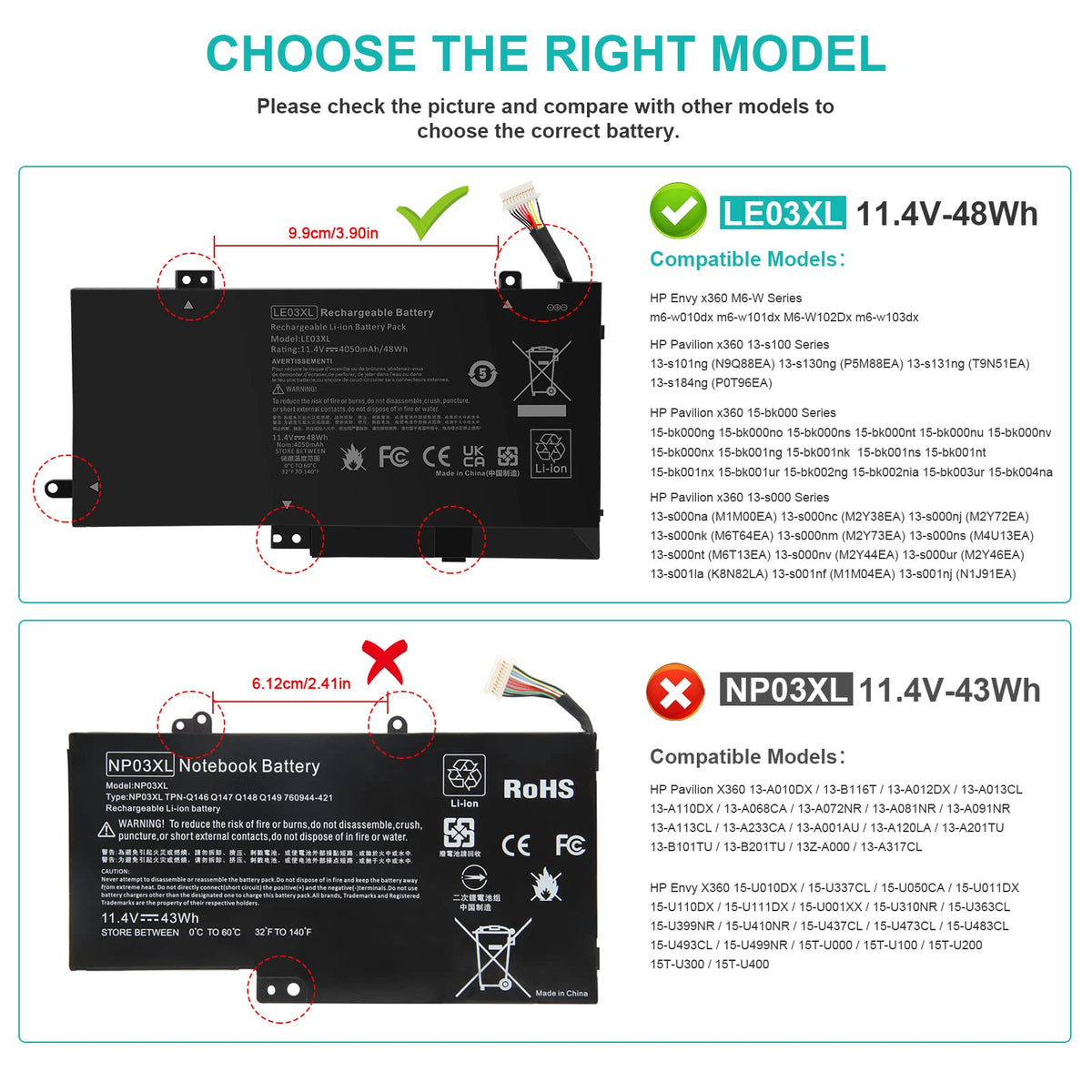 TREE.NB spare battery for HP LE03XL – fast replacement with full warranty