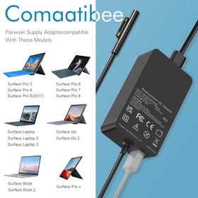 TREE.NB Surface Pro charger magnetic plug attaches easily during setup.
