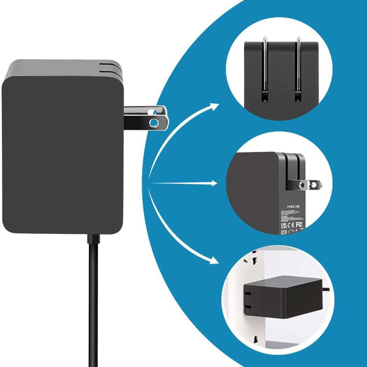 TREE.NB Surface 3 charger in use powering Surface 3 and a phone