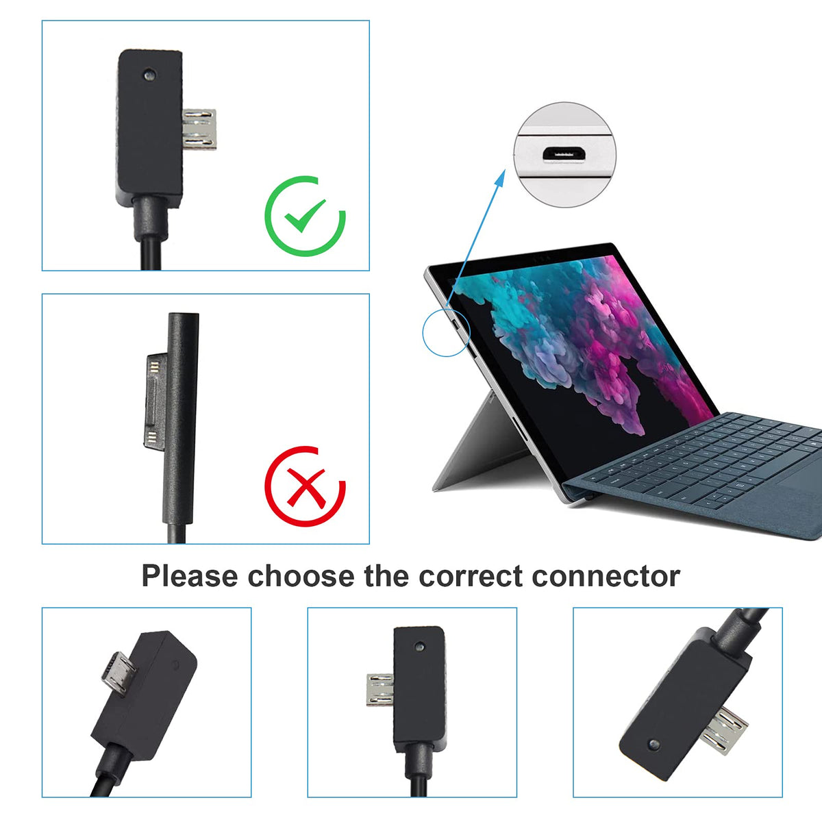TREE.NB Surface 3 charger suitable for worldwide travel and outlets