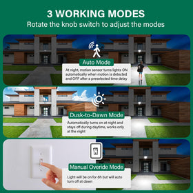 Treewell 2Pack 60-foot detection range covers porches, yards, and driveways.