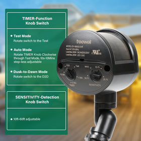 treewell sensitivity and timer knobs detail enabling fine-tune detection and delay