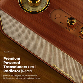 TRENBADER close-up of rotary tuner dial with ambient light, improves ease of tuning