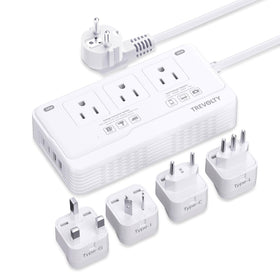 TREVOLTY front panel showing AC and USB outlets for multi-device charging