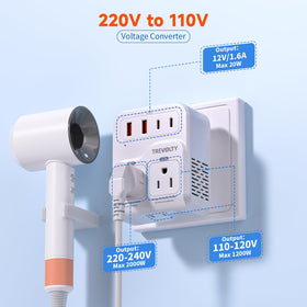 TREVOLTY charging phone, tablet and laptop simultaneously showing multi-device convenience