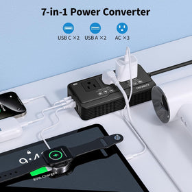 TREVOLTY top view displaying AC and USB ports for versatile charging