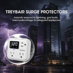 treybair closeup LED screen displays real-time voltage for instant diagnostics