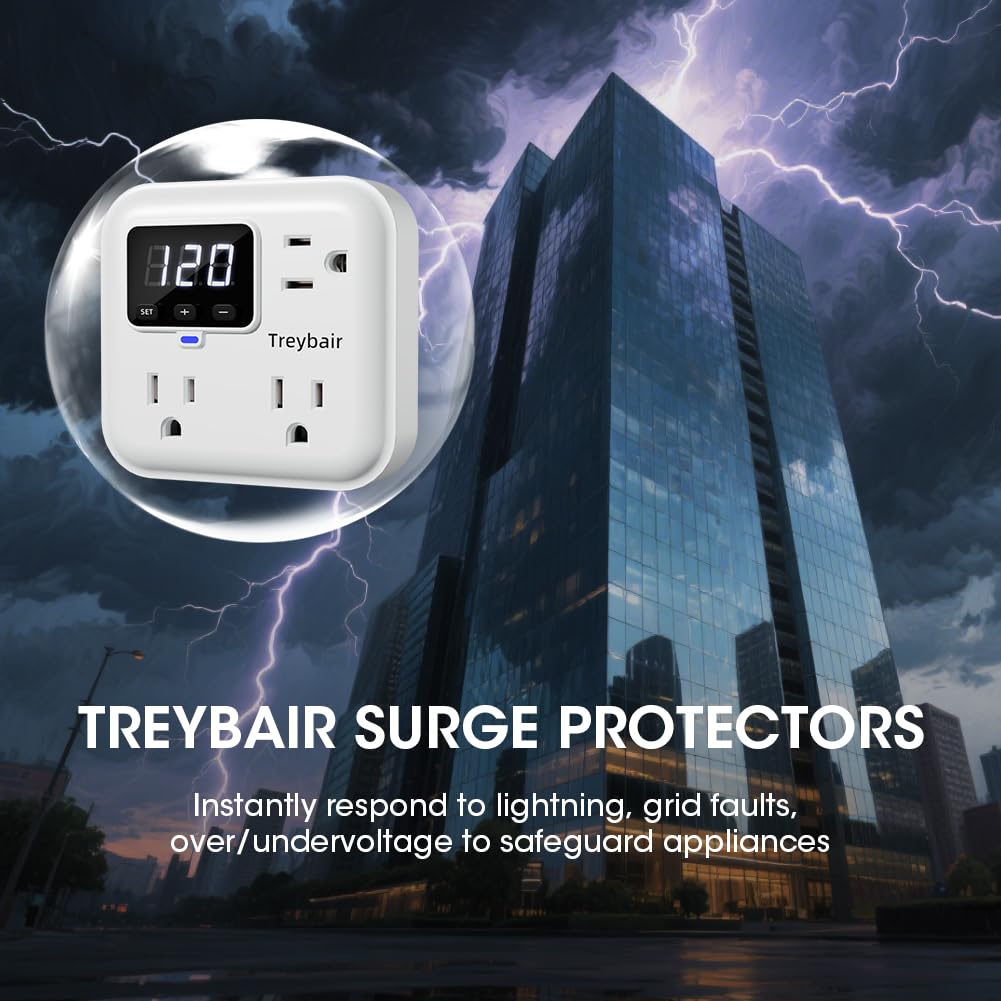 Treybair LED display close-up showing real-time voltage for instant monitoring benefit