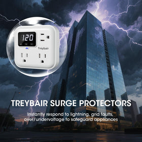 Treybair LED display close-up showing real-time voltage for instant monitoring benefit
