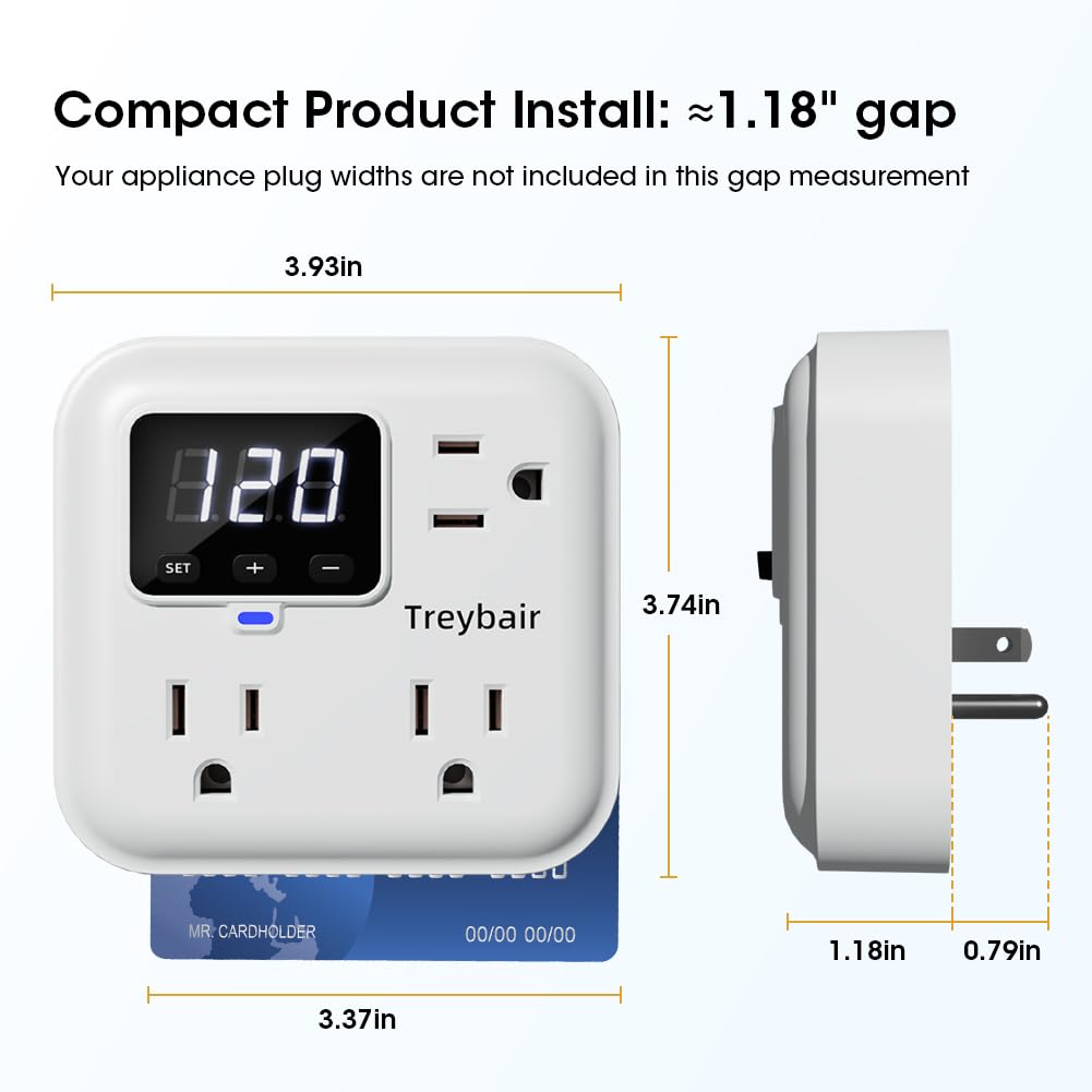 Treybair held in one hand for size comparison, compact design for tight spaces