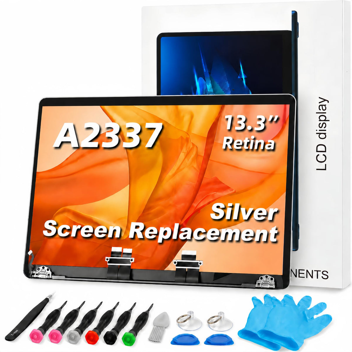 TRGSLKSS A2337 screen top assembly, front view for quick MacBook Air replacement