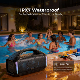 IPX7 waterproof protection for pool and beach days.