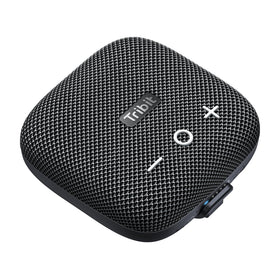 Tribit StormBox Micro 2 front view showing speaker grille and compact design for powerful sound