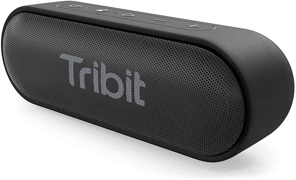 Tribit XSound Go front view showing speaker grille and modern finish beneficial for durable sound